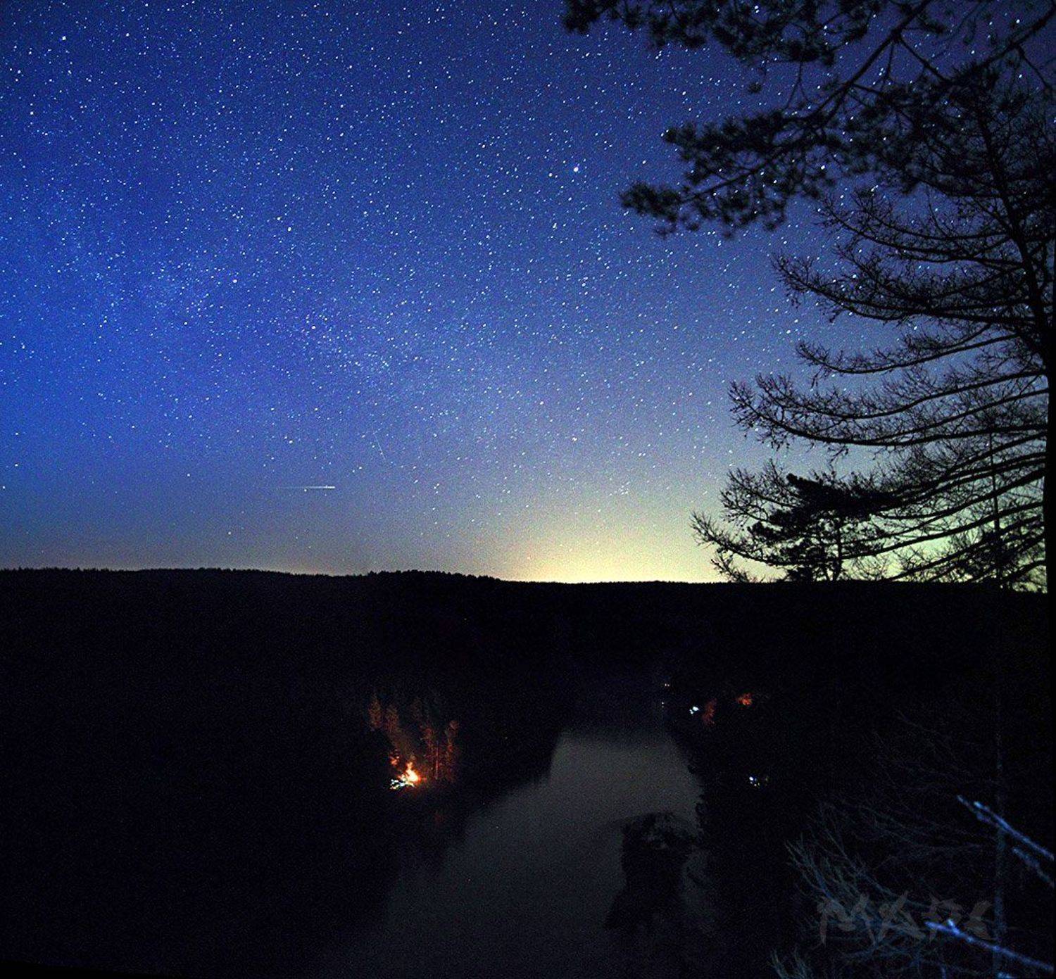 пейзаж  ночь река ай большие притесы, Шангареев Марс