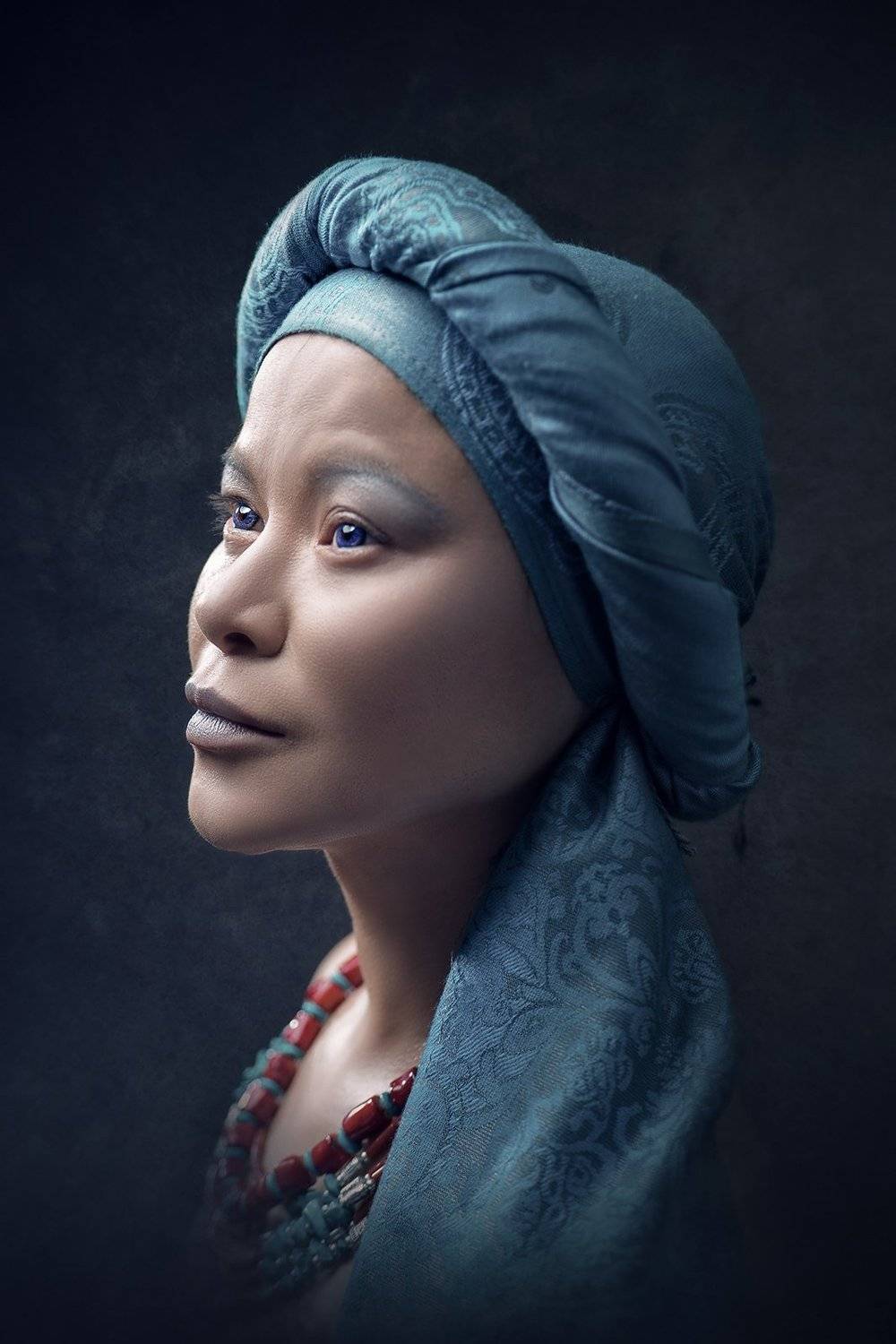 female, portrait, mood, sensuality, asian, oriental, soul, faith, woman, dark, adult, face, people, one, person, look, retro, picture, tenderness, dream, Дмитрий Толоконов