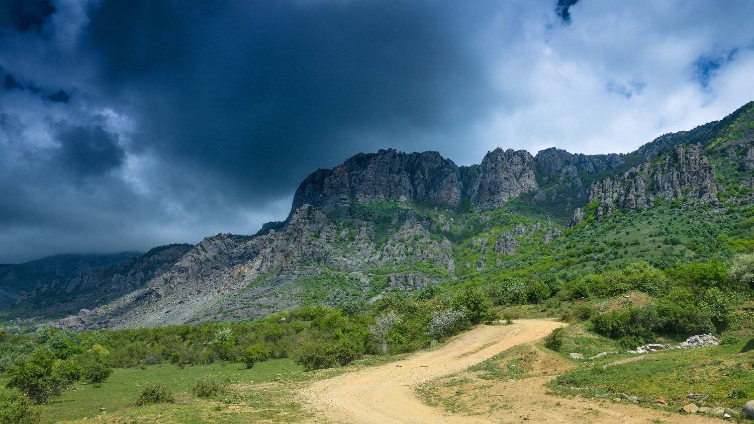 Демерджи, Крым, горы, облака, , -Freeman-