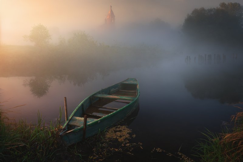 Лодочка. Майское утро.  фото превью