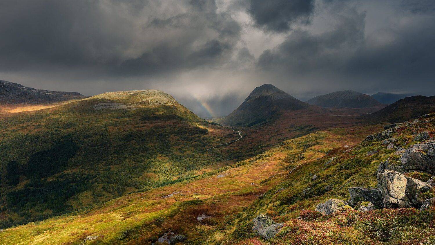 landscape,norway,mountains,rain,light, Tomek Orylski