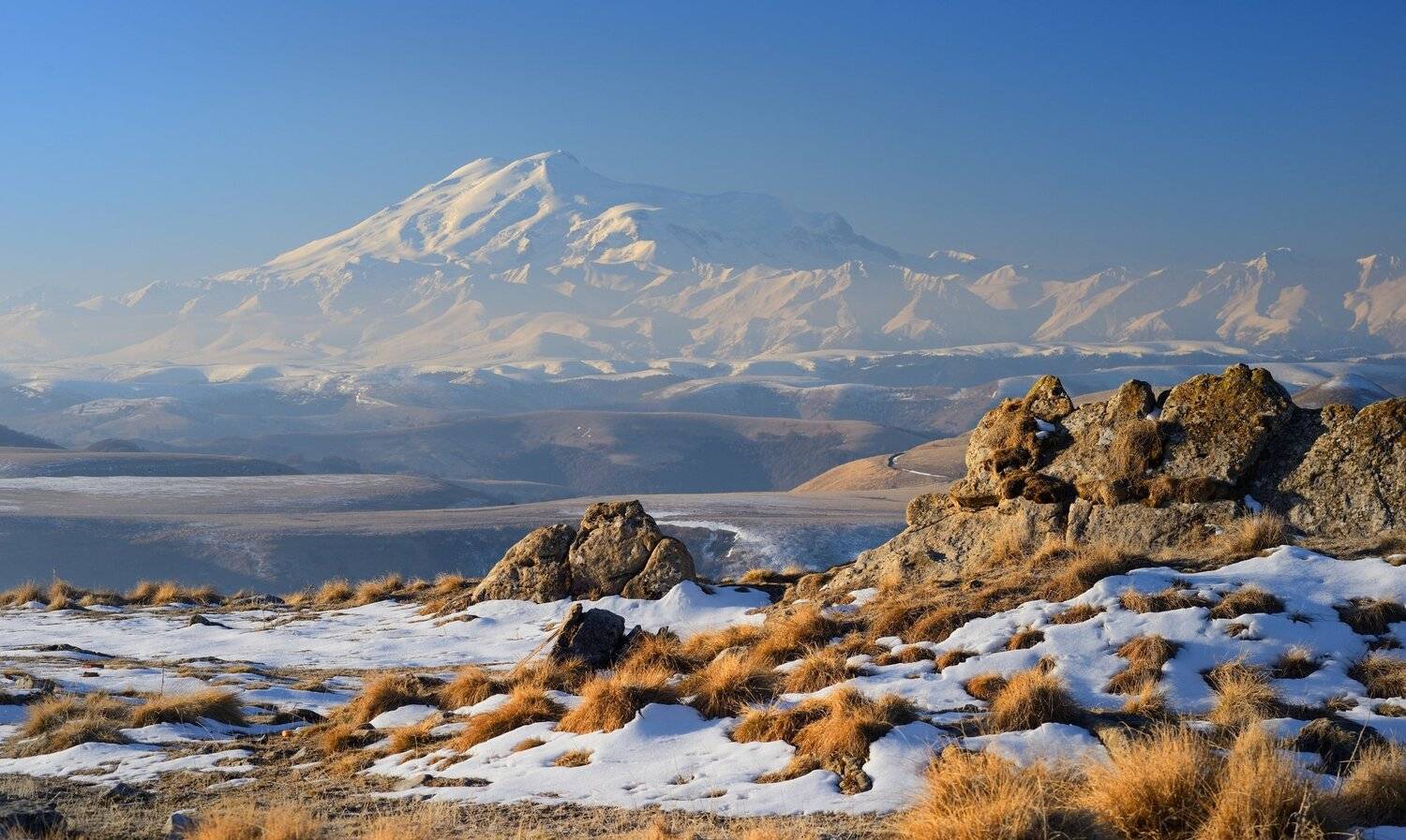 горы весна кавказ эльбрус утро, Александр Жарников