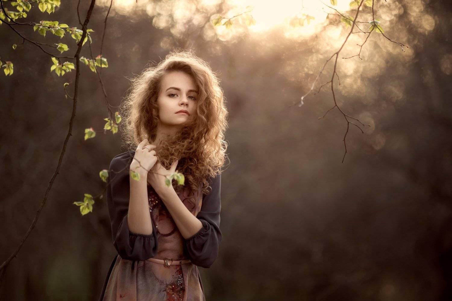 девушка, кудри, контровой свет, портрет, контровик, Татьяна Тетерева