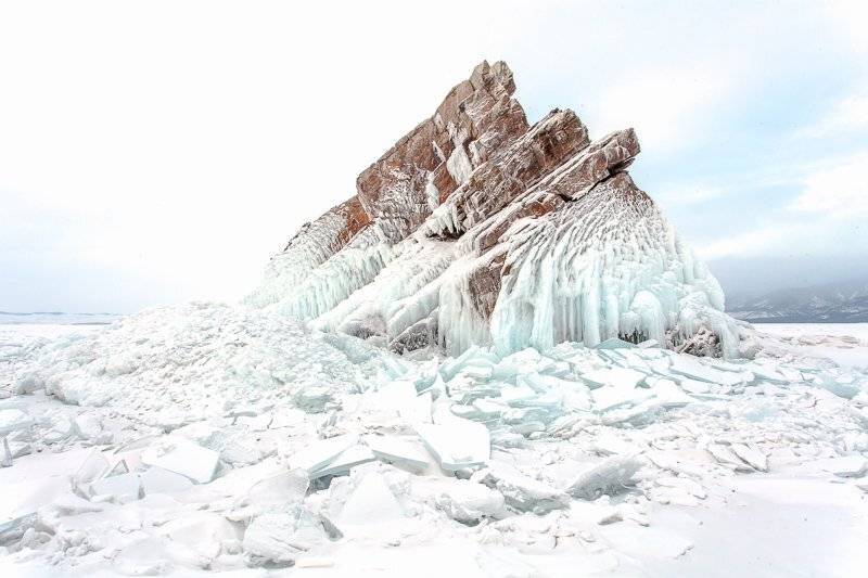 зима, Байкал, лед, снег, холод, скалы, остров, Малое море, Сергей Козинцев