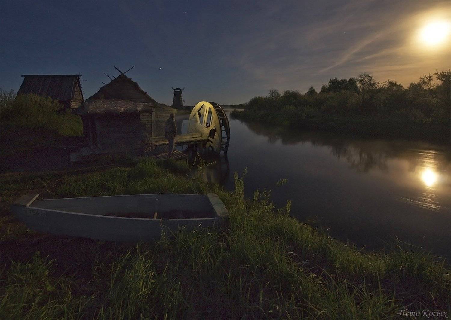 полнолуние, ночь, луна, пейзаж, Петр Косых