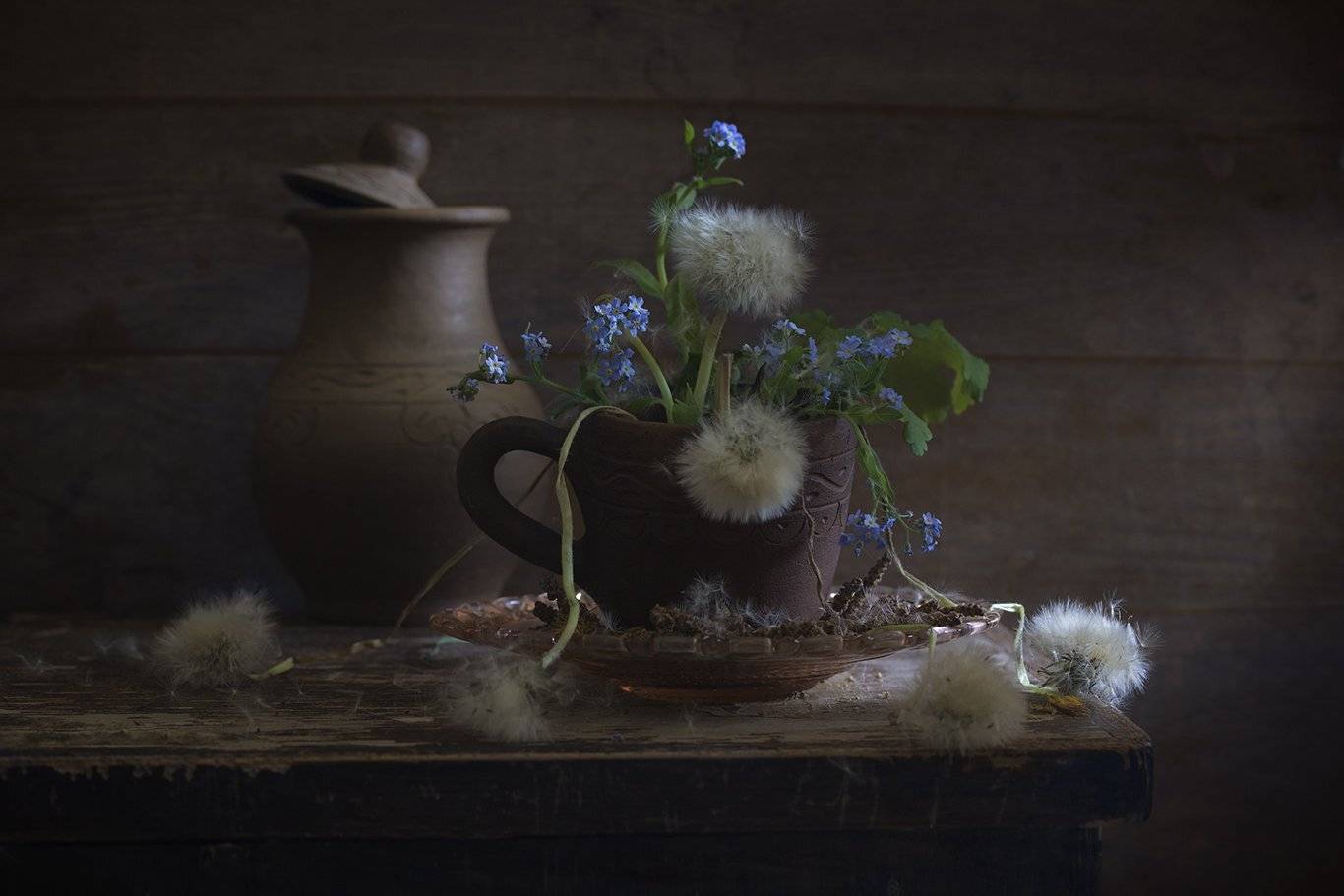 натюрморт,одуванчики, Елена Рубинская