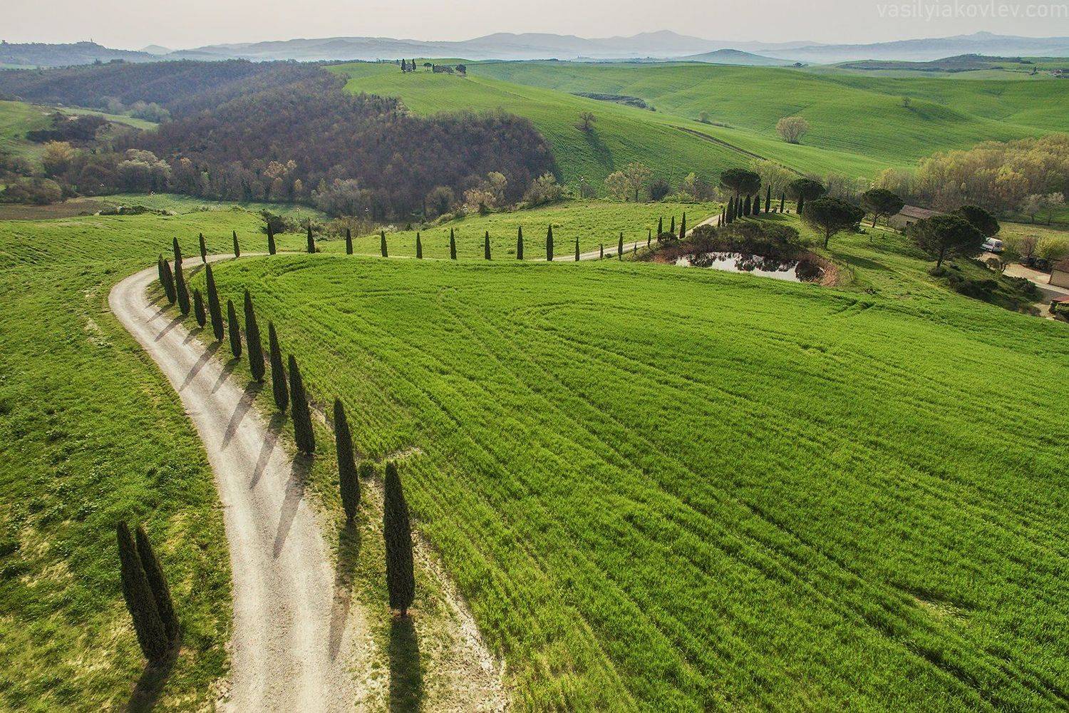 тоскана, италия, квадрокоптер, дрон, Василий Яковлев