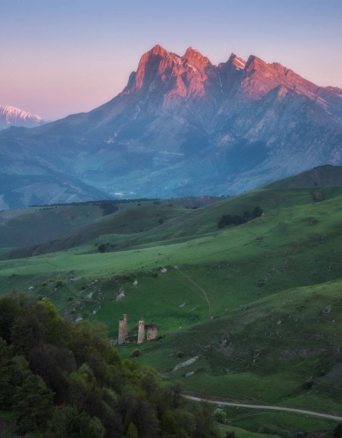 кавказ, ингушетия, заповедник, эрзи, цей-лоам, рассвет, башни, Николай Мысливцев