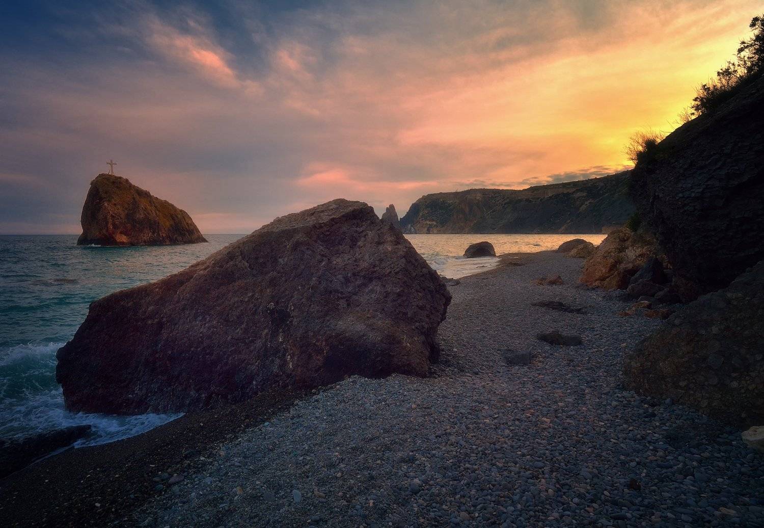 крым, природа, весна, горы, море, закат, краски, Алексей Никонов