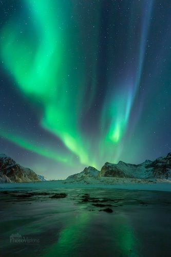 Aurora show on the night sky