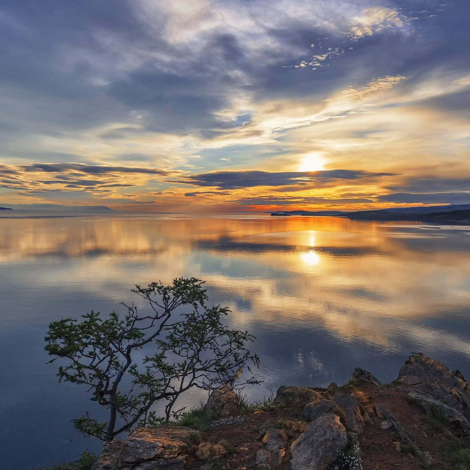 утро, восход, пейзаж, отражение, озеро, Байкал, зори, Юрий Левко