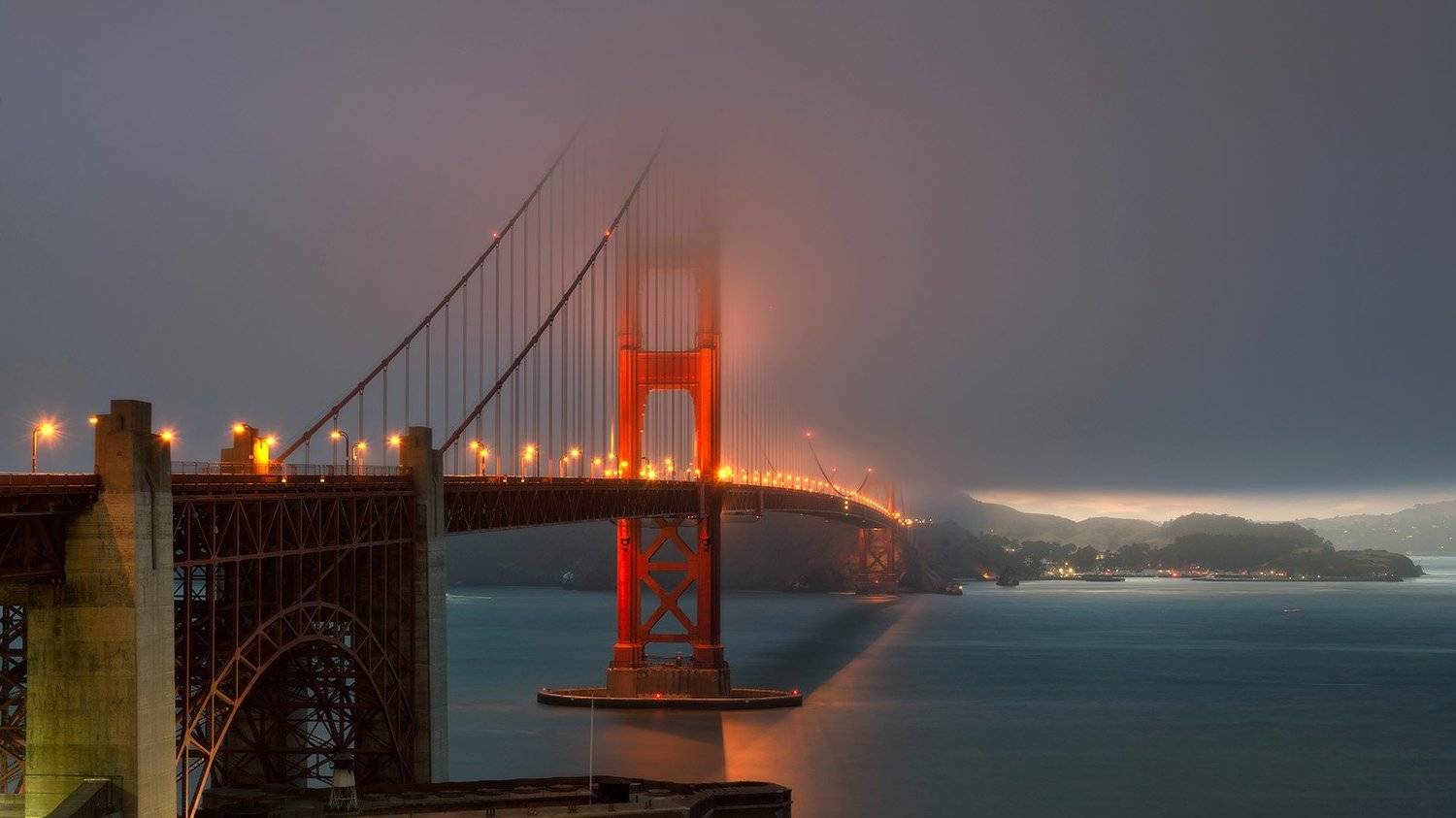 bridge, golden, gate, francisco, san, night, california, usa, city, bay, skyline, travel, sunset, Dmitry Vinogradov