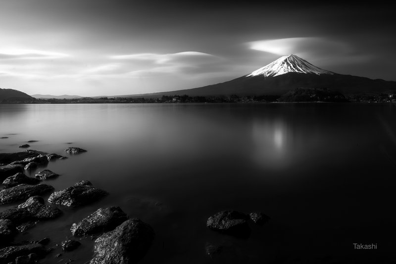 fuji, mountain,cloud,lake,water,rock,calm,amazing, Rock and Cloud фото превью