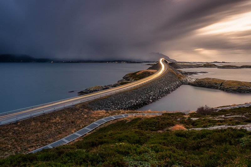 norway,atlanticroad,longexposure,mood,road,light The Atlantic Road фото превью