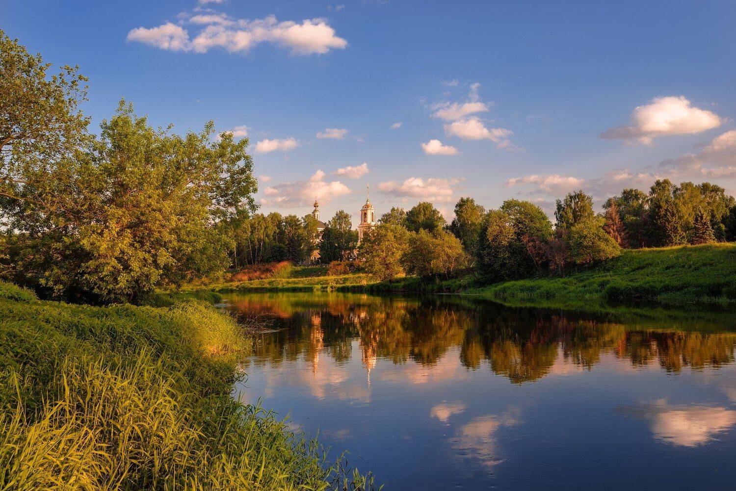 весна,май,река,храм.вечер,закат, Виталий Полуэктов