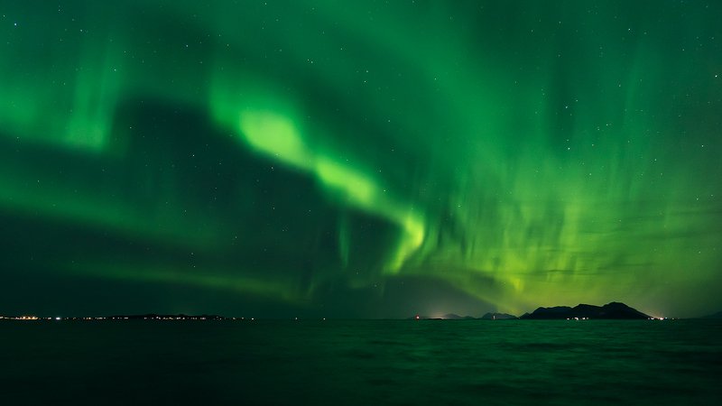 aurora,light,night,norway,sea Aurora фото превью