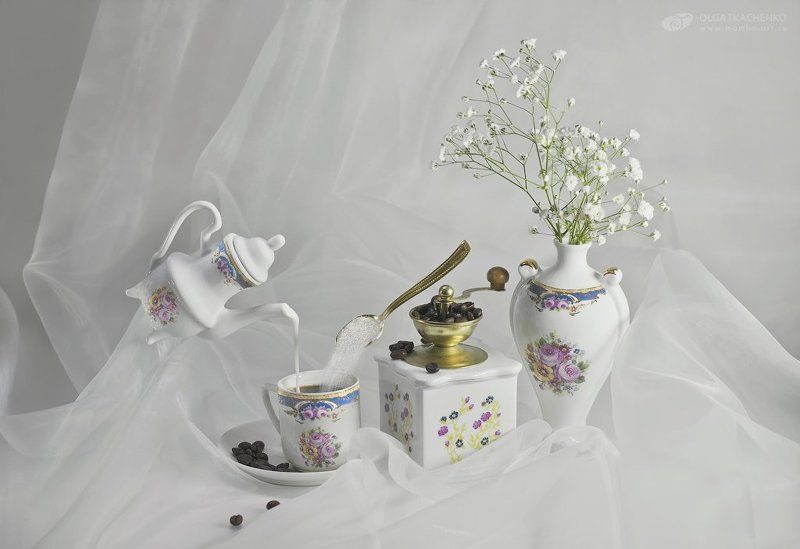 flowers, milk, fly,coffee The time of coffee фото превью