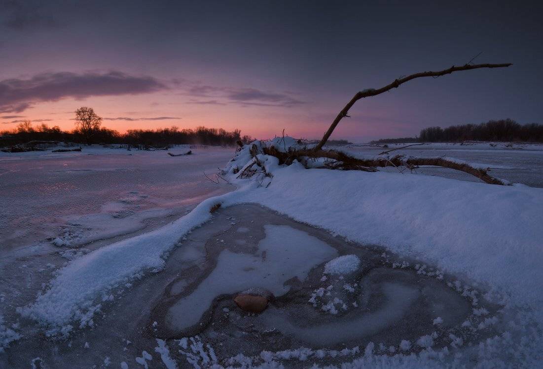 зима, январь, мороз, рассвет, река, лаба, Николай Мысливцев