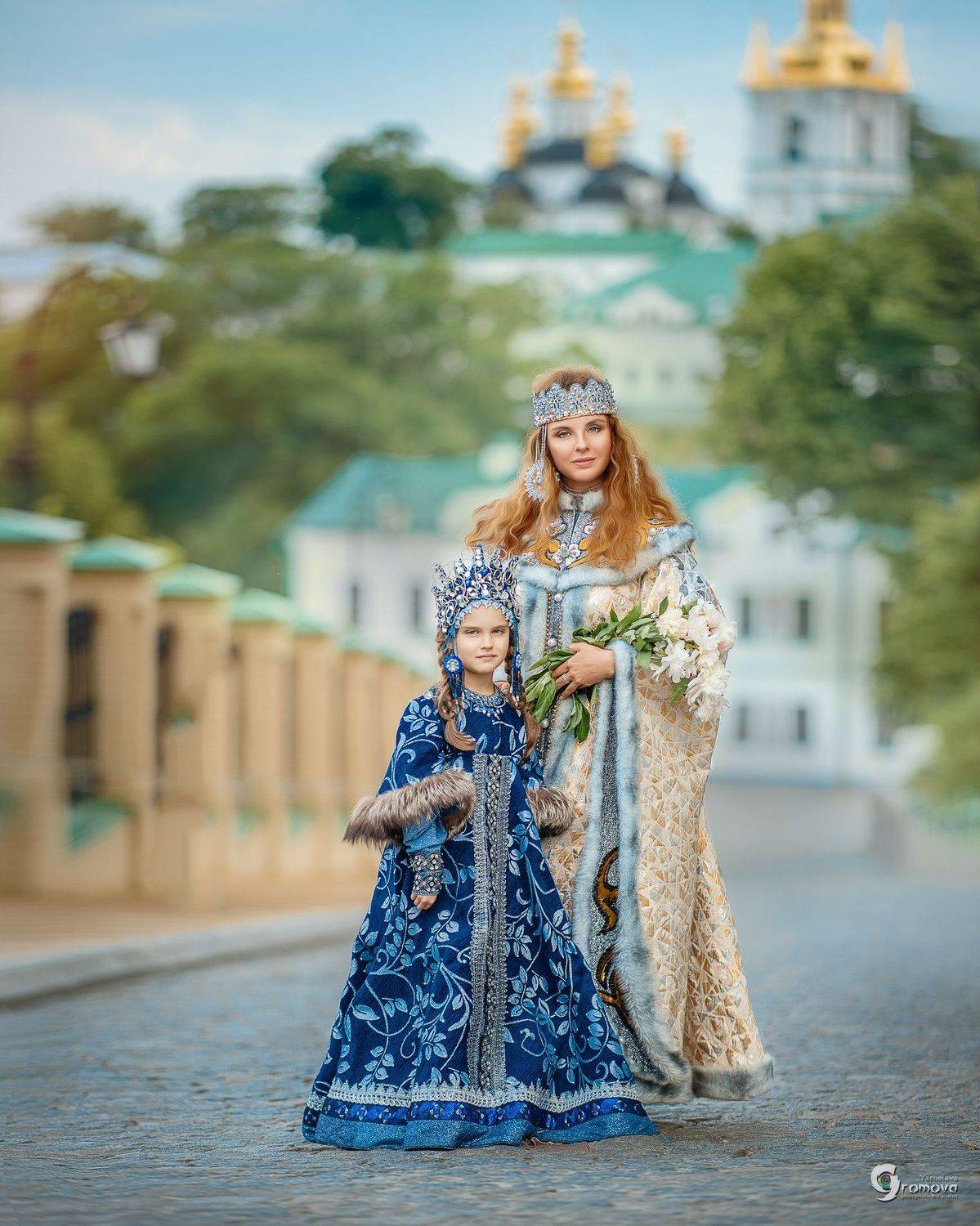 Киевская Русь, княжна, семья, мама и дочь, лето, исторический костюм, Ярослава Громова