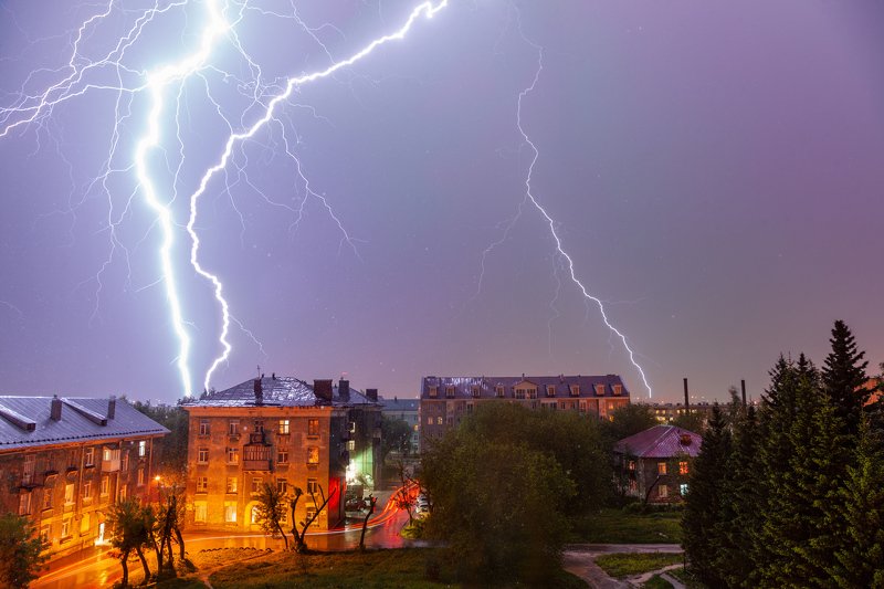 ночь, гроза, лысьва, пермский край Грозы в Лысьве фото превью