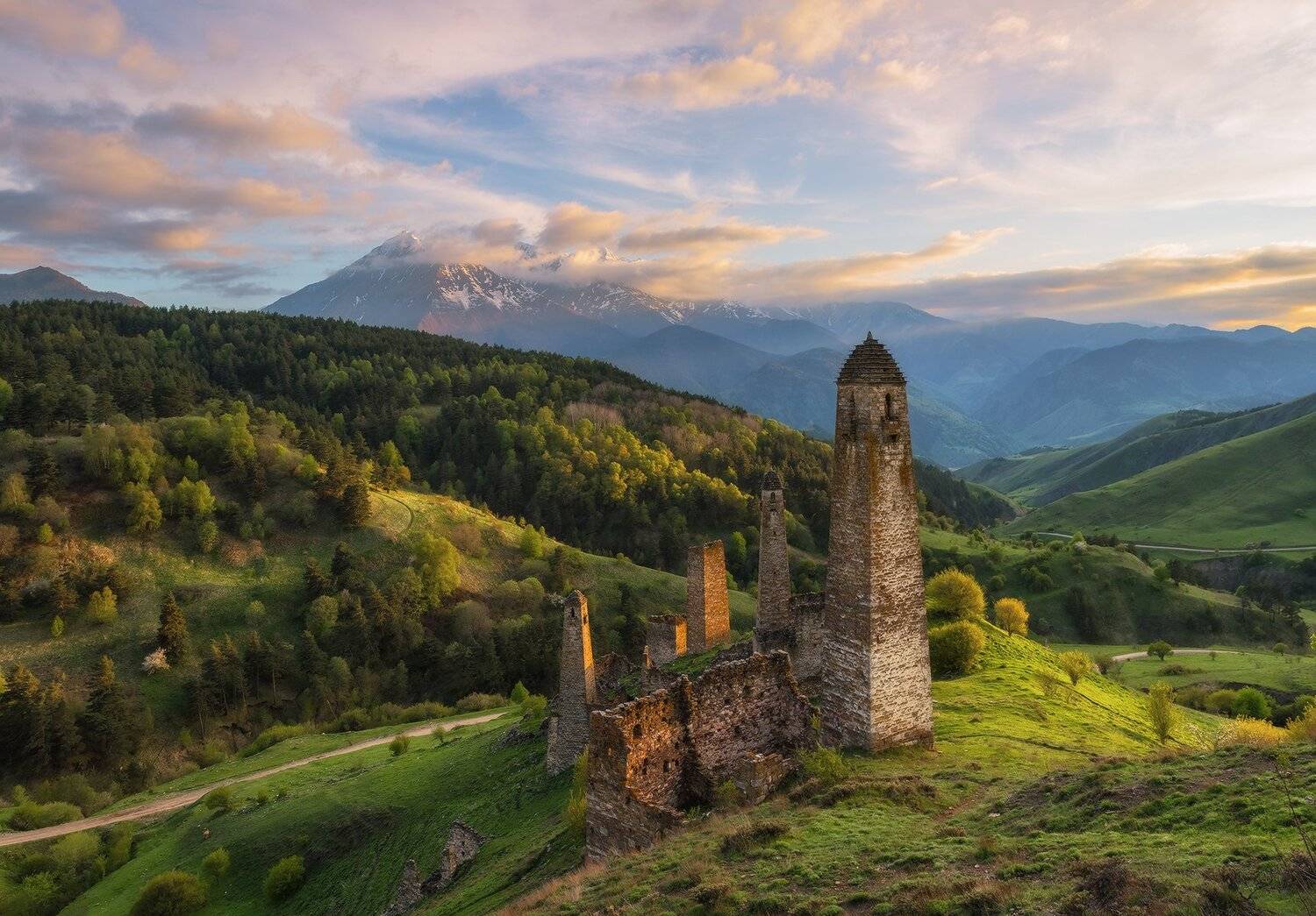 кавказ, ингушетия, башни, заповедник, эрзи, закат, май, Николай Мысливцев