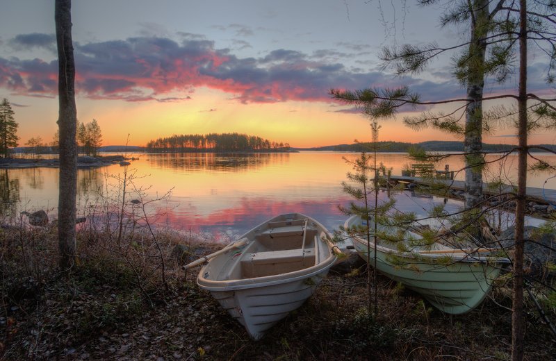 Восход на озере Пиелинен фото превью