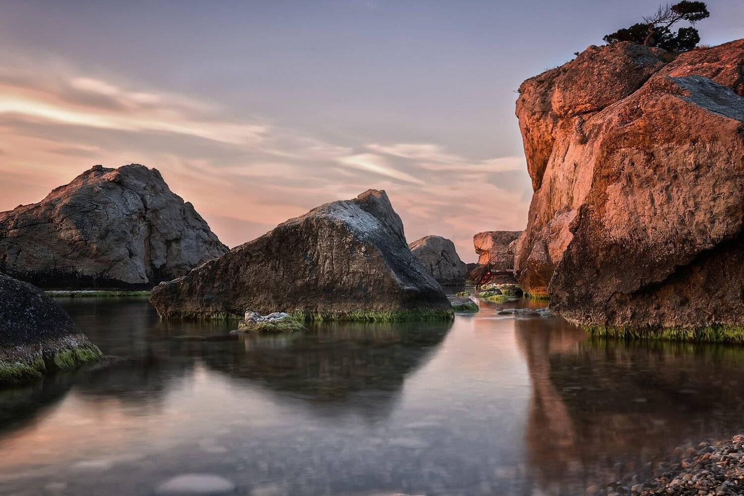 море,камни,вода,небо,вечер,закат, Тамара