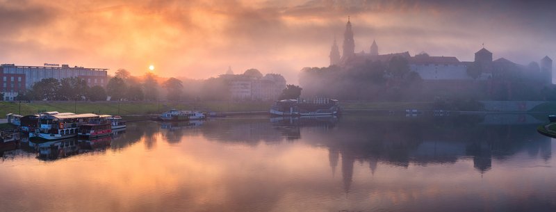kraków, wawel, zamek krolewski, cracow, canon, 6d, landscape, rydzewski, marcin rydzewski, polska, poland, sunrise, wschod słońca, małopolska, wisła the foggy, mgła, fog, Kraków we mgle фото превью
