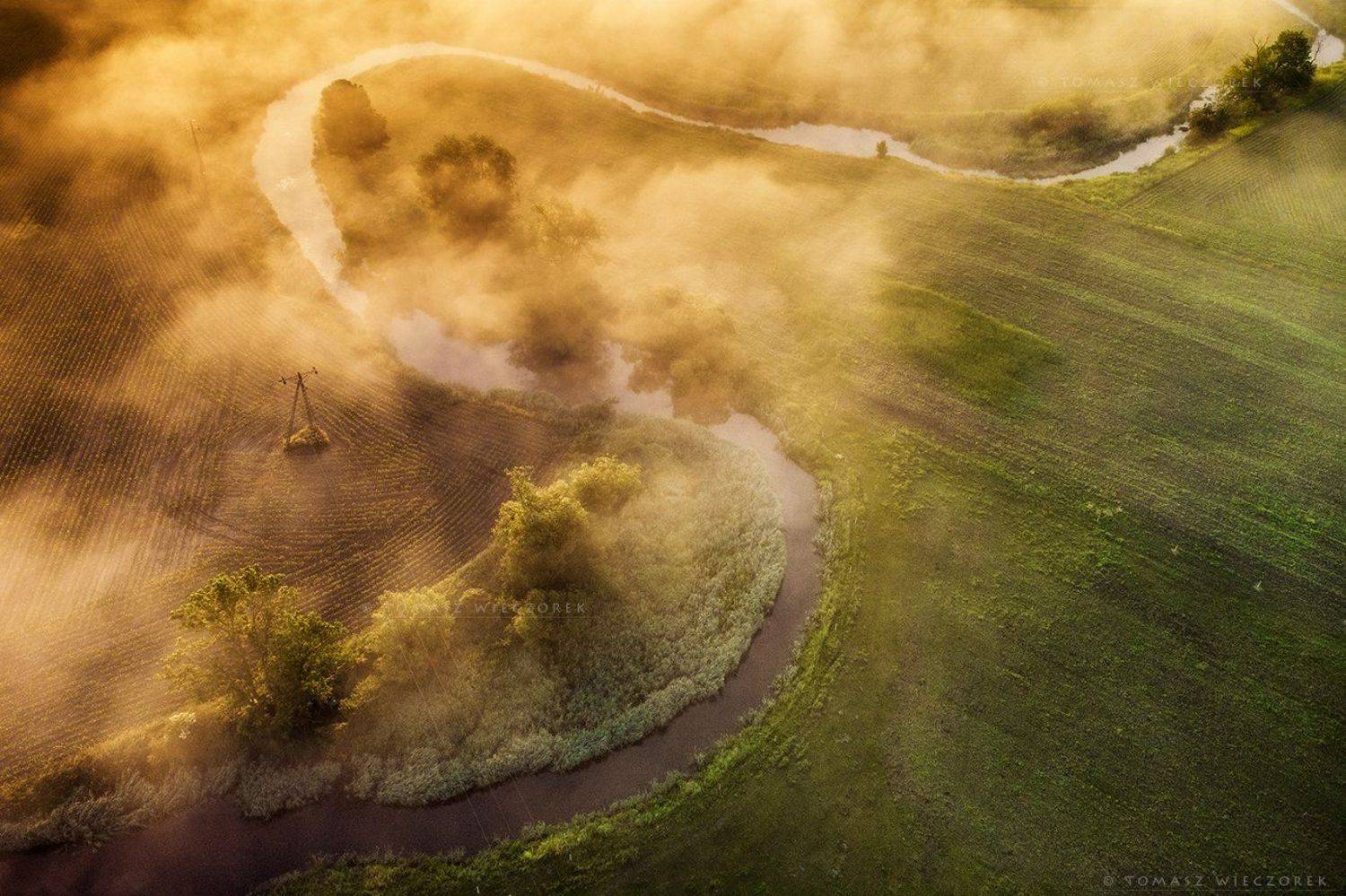 fields, drone, dji, air, poland, polish, landscape, sunrise, sunset, colours, spring, awesome, amazing, adventure, travel, beautiful, morning, fog, Tomasz Wieczorek