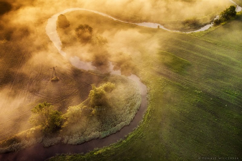 fields, drone, dji, air, poland, polish, landscape, sunrise, sunset, colours, spring, awesome, amazing, adventure, travel, beautiful, morning, fog Morning breath фото превью