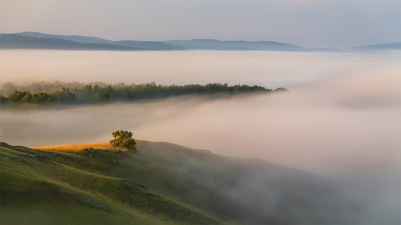 Туманное море фото превью