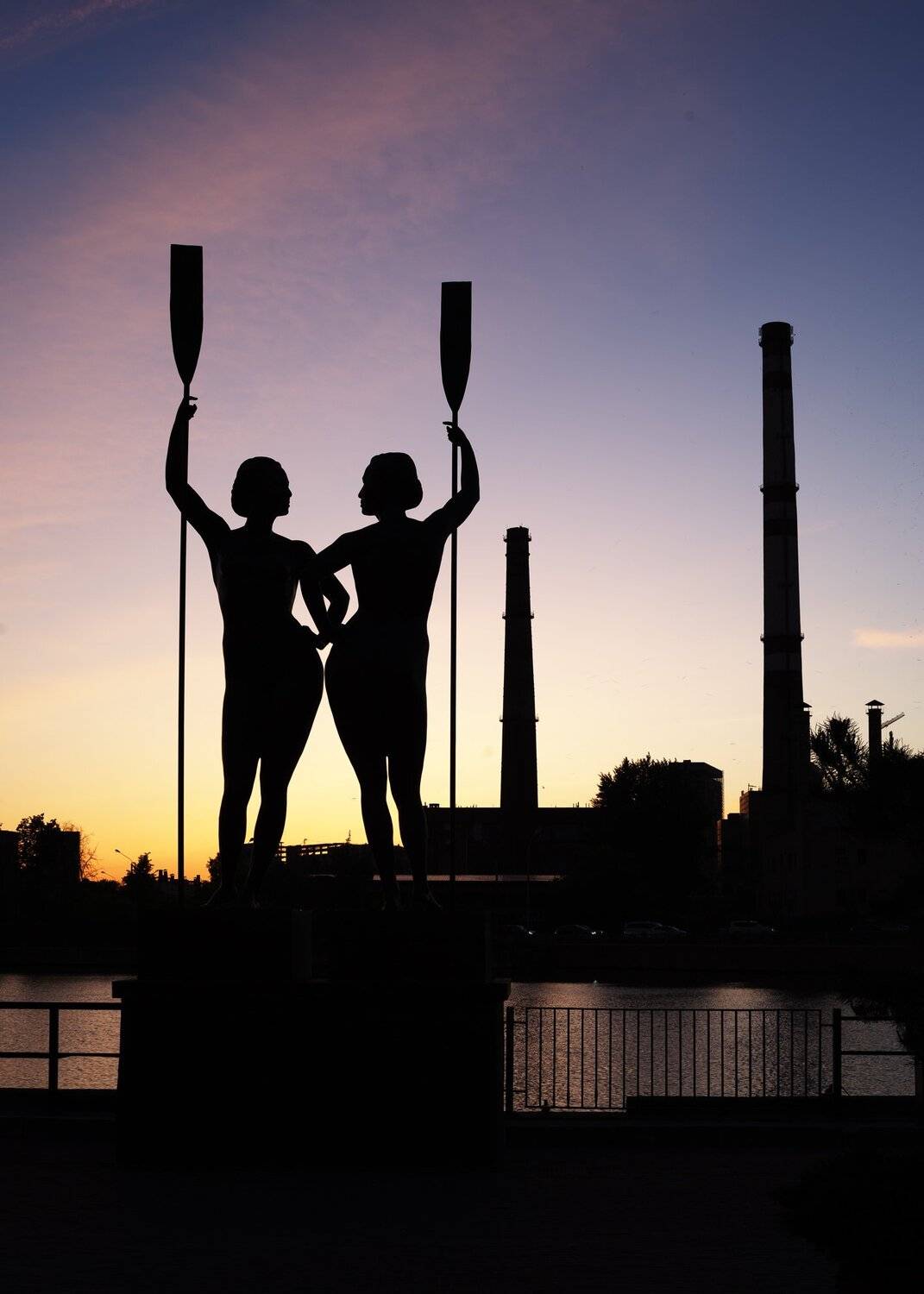 статуя, трубы, силуэт., Алексей Егоров