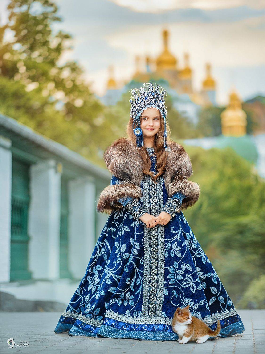 Княжна, принцесса, Киевская Русь, история, исторический, костюм, маленькая, девочка, котенок, Ярослава Громова