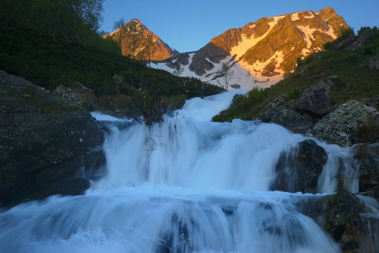 горы весна кавказ дукка водопад, Александр Жарников