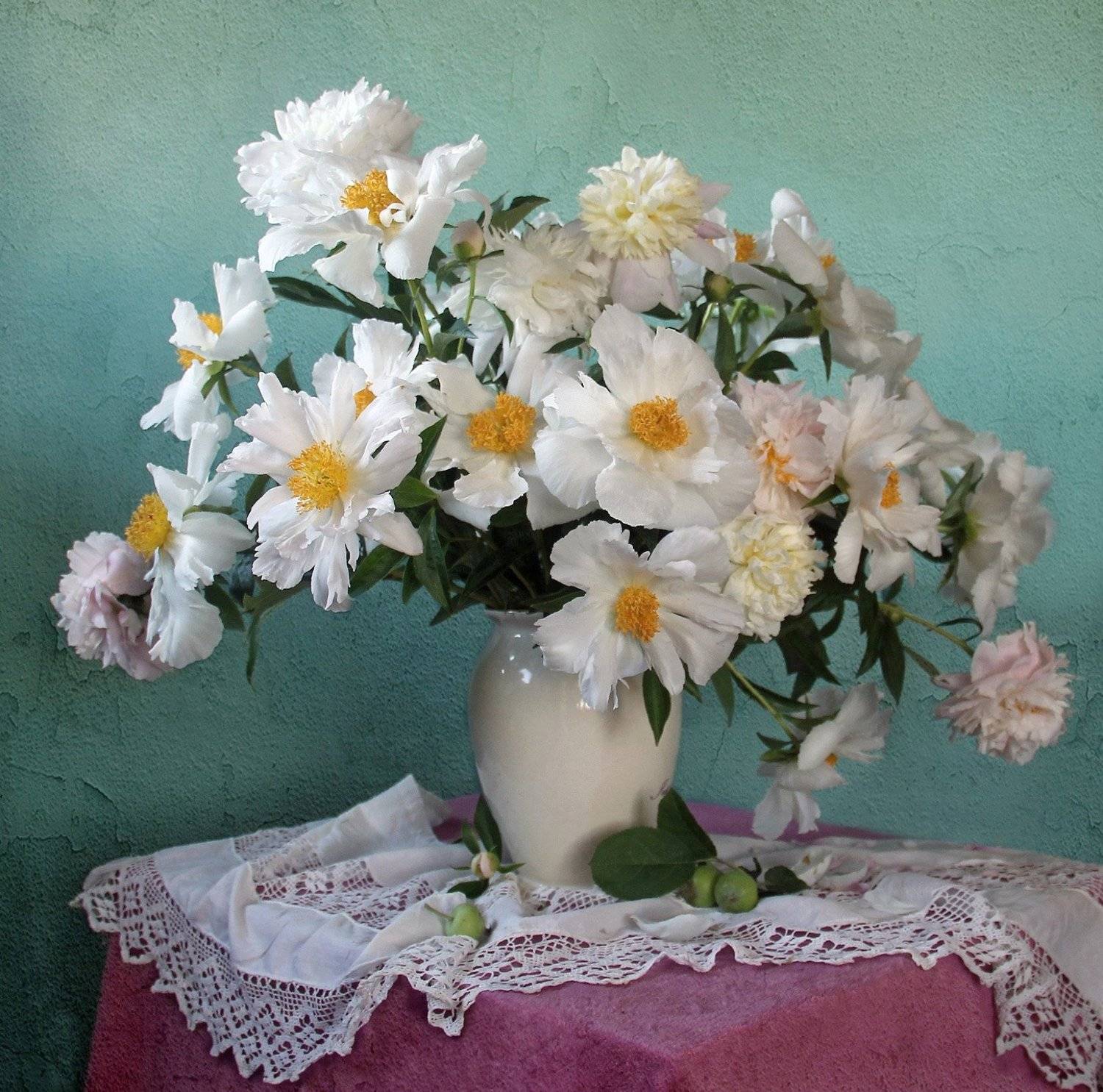 пионы, натюрморт, букет цветов,  марина филатова, Марина Филатова