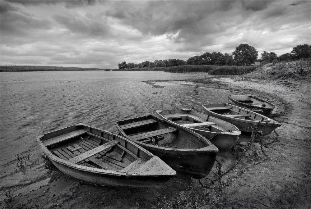 лодки, небо, тучи, п.яцкое, краснолиманский р-н., Петриченко Валерий