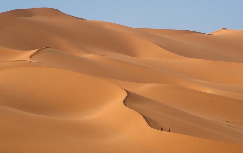 сахара, дюна На встречу с  закатом фото превью