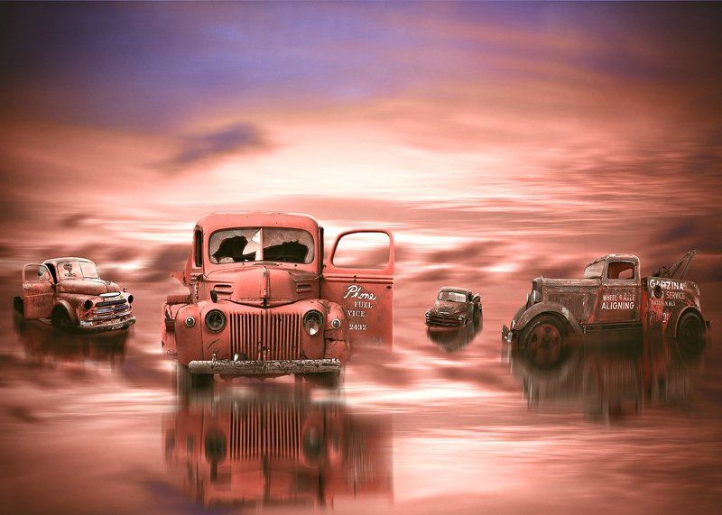 collage, cars, sunset ...на стоянке ... фото превью