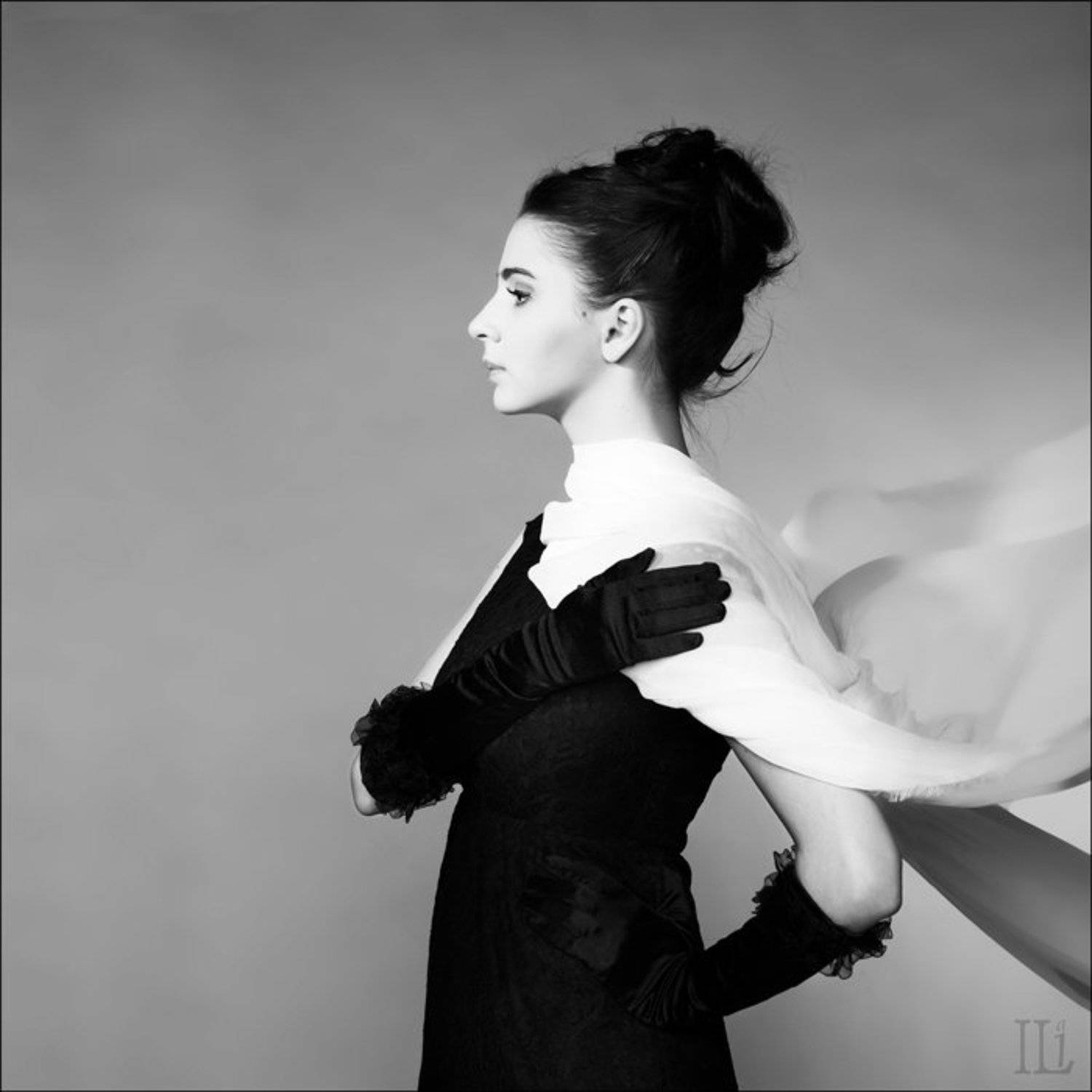 девушка, ветерок, шаль, Илья Панфилов