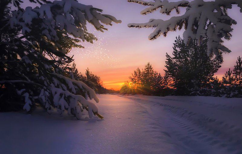Северный закат фото превью