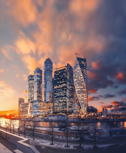 Москва-Сити на закате