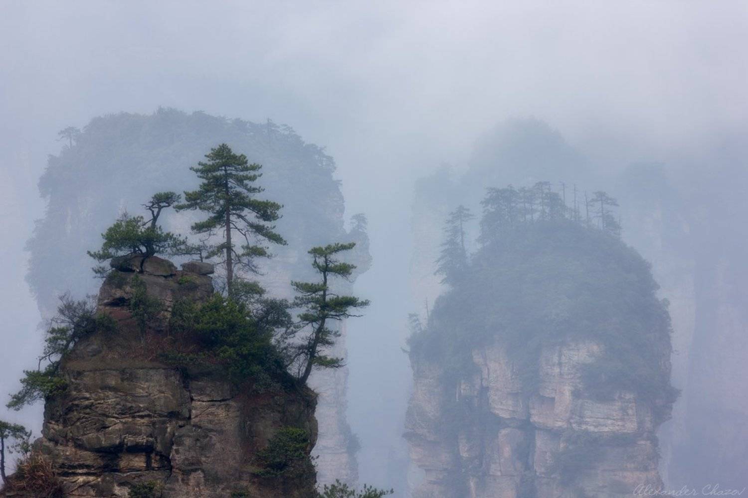 аватар, пандора, туман, пейзаж, скала, скалы, природа, Александр Чазов