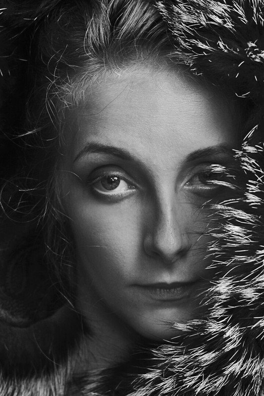 глаза взгляд чб bw Марго фото превью