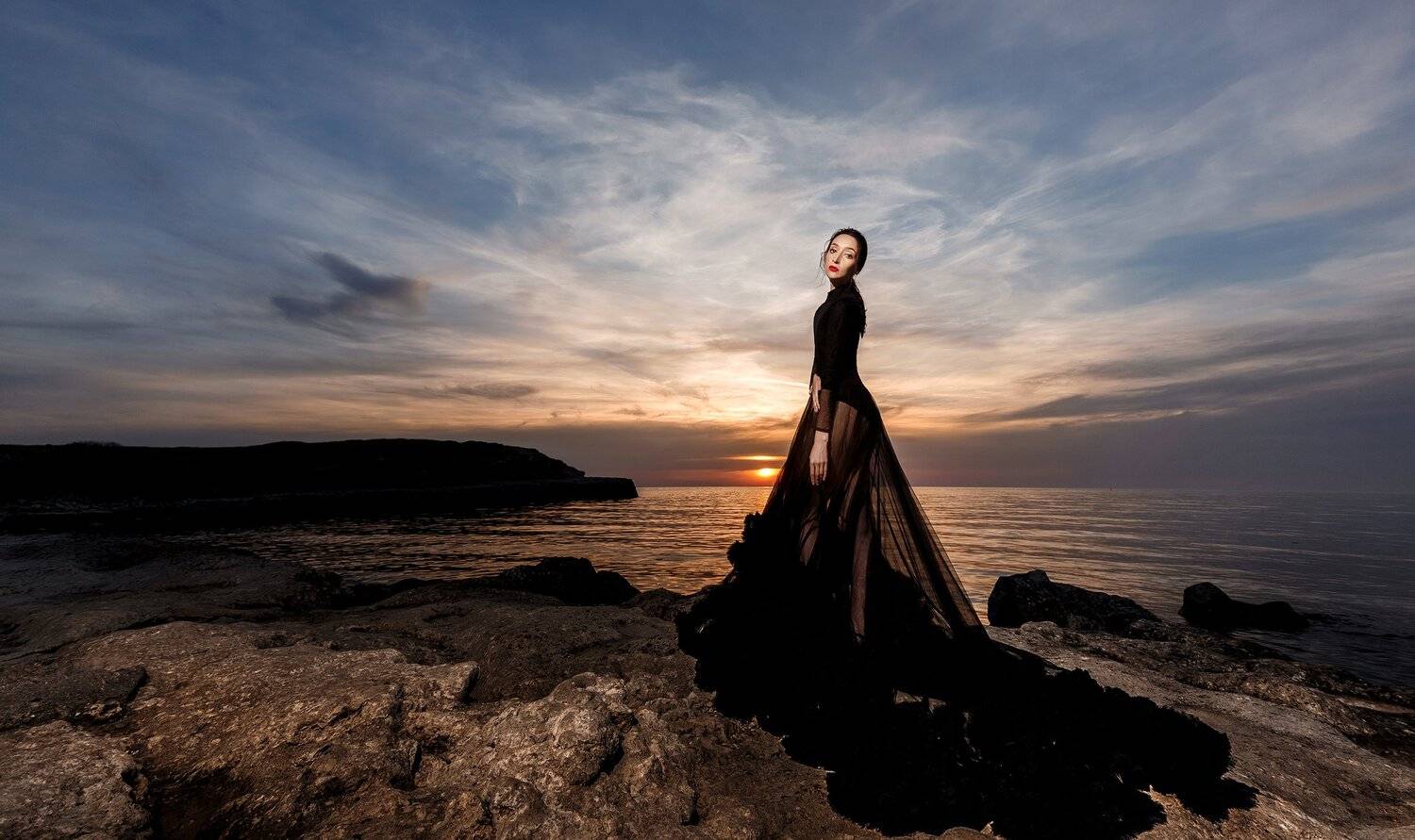 крым, девушка, море, закат, Сергей Найбич