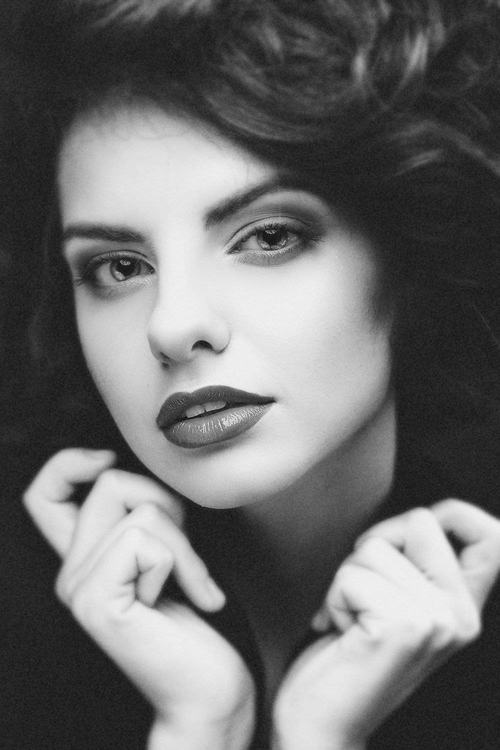 female, portrait, black and white, retro, vintage, face, adorable, sensual, sexy, lips, look, fashionable, stylish, expression, mood, Дмитрий Толоконов