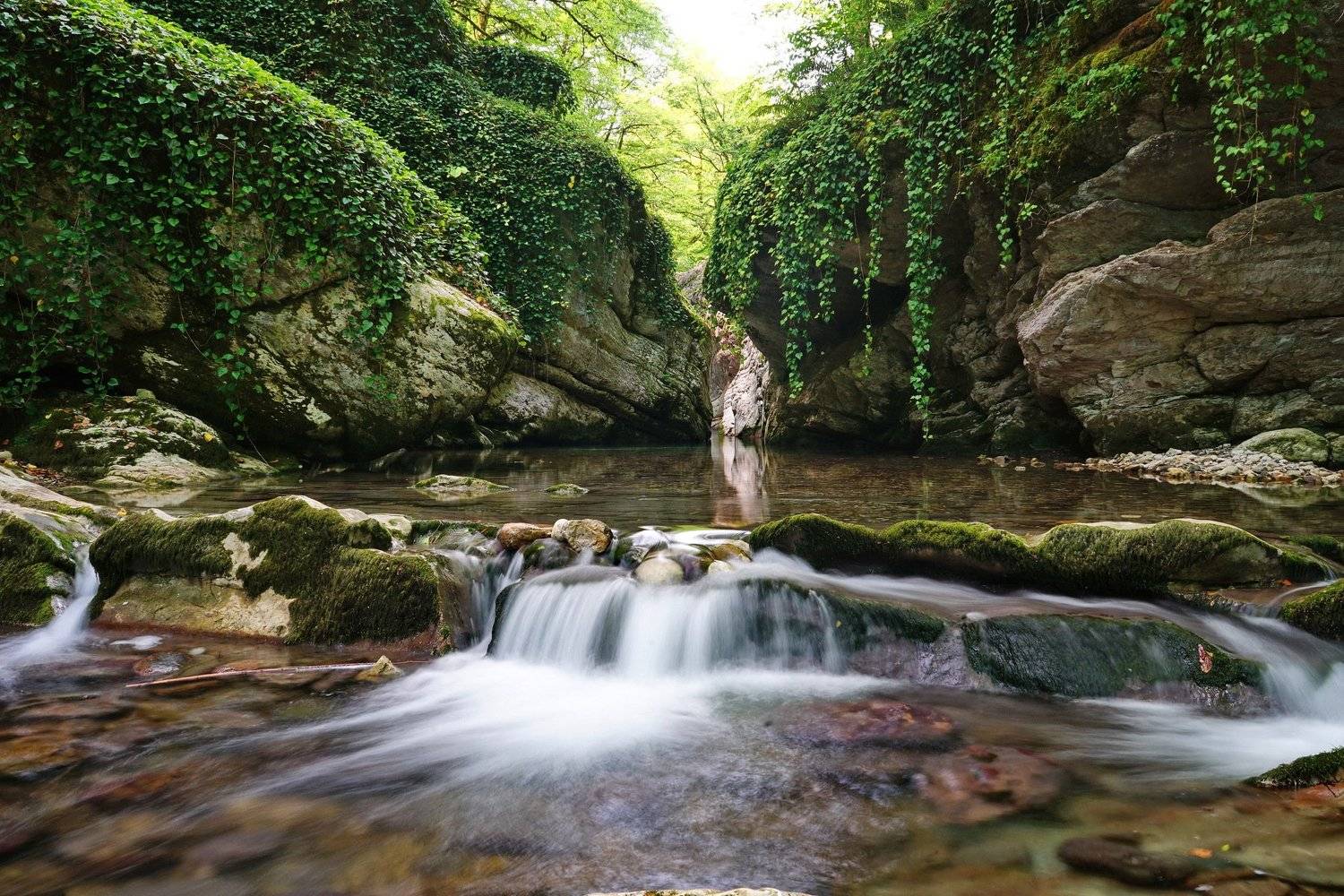 лето горы река каньон, Евгений Никишин