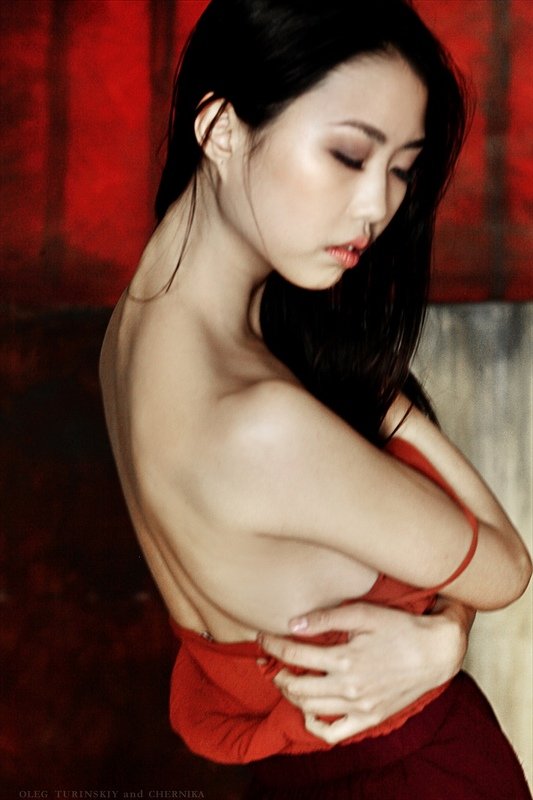 девушка кожа шея волосы модель линии Кён фото превью