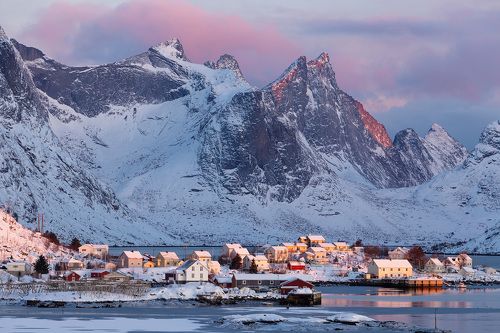 Wintertime in Reine, Lofoten.