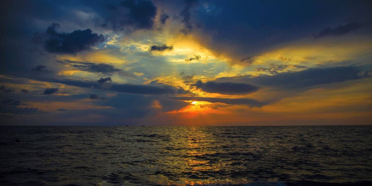 вечер, море, закат, небо, природа, Александр Игнатьев