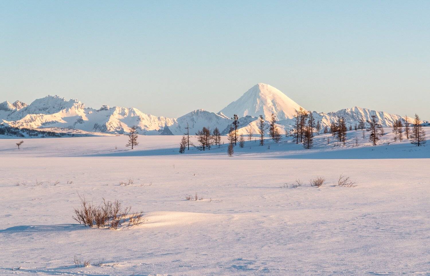 Камчатка, река Сторож, хребет Тумрок, зима, Кроноцкий, Кроноцкая сопка, Evgeniy Khilkevitch